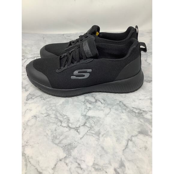 Skechers Women's 6.5 Black Work: Squad SR Sneaker Shoes Lace Up Comfort OS20-4 - Picture 3 of 11